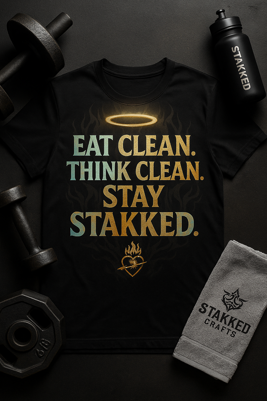 Eat Clean. Think Clean. Stay STAKKED Tee – STAKKED Healthy Living Collection