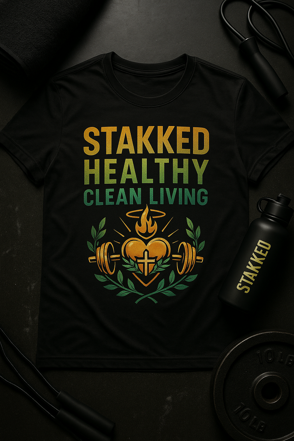 STAKKED Healthy Clean Living Tee – Lifestyle Discipline Drop