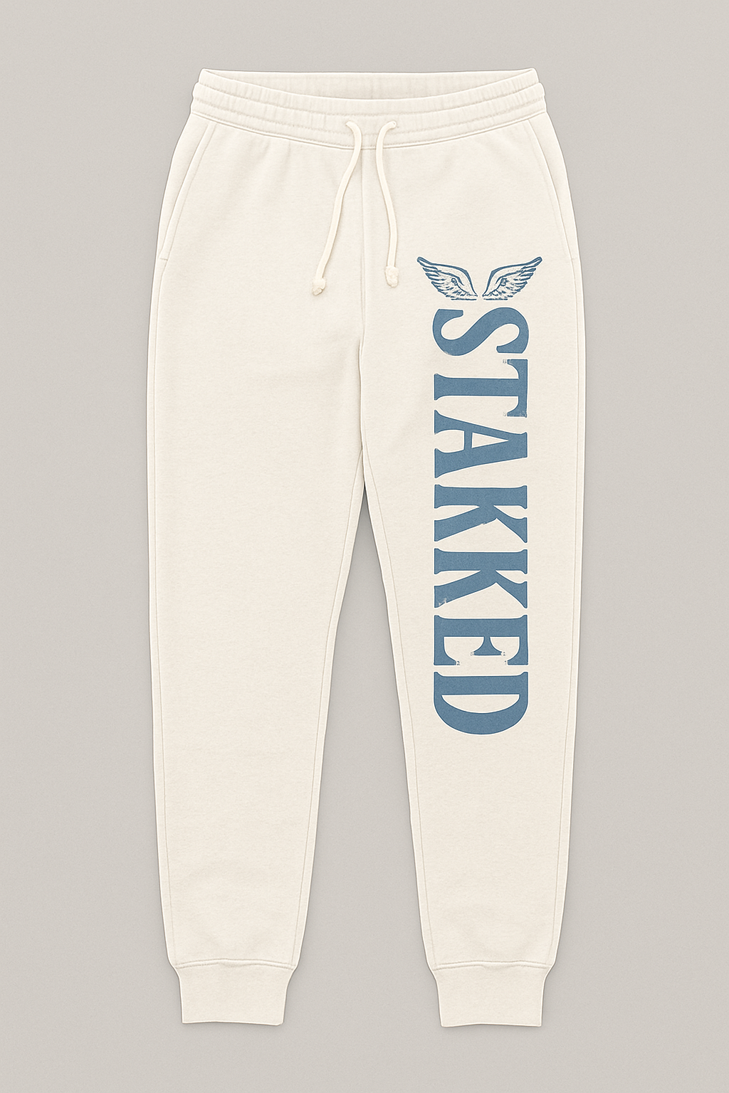 STAKKED Wings Joggers – Cream & Blue