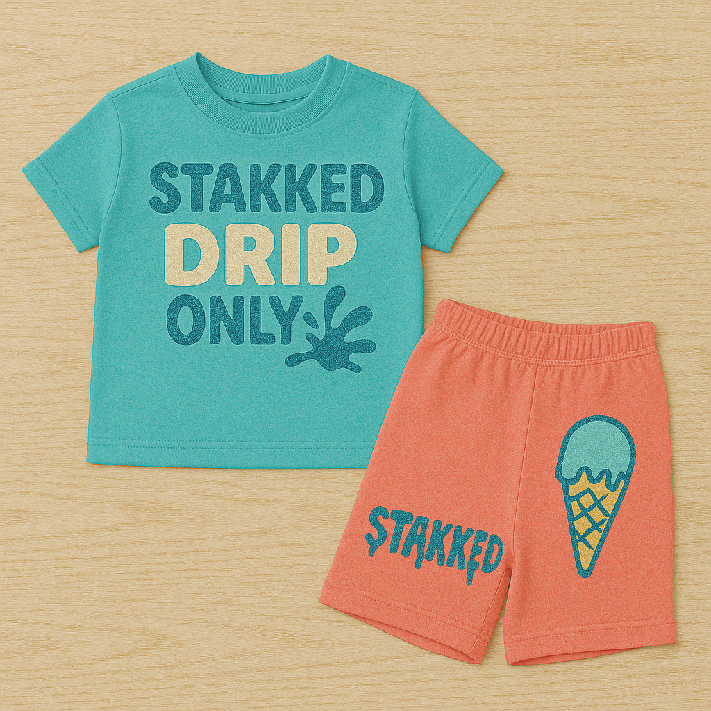 STAKKED Drip Only – Ice Cream Short Set (Kids)