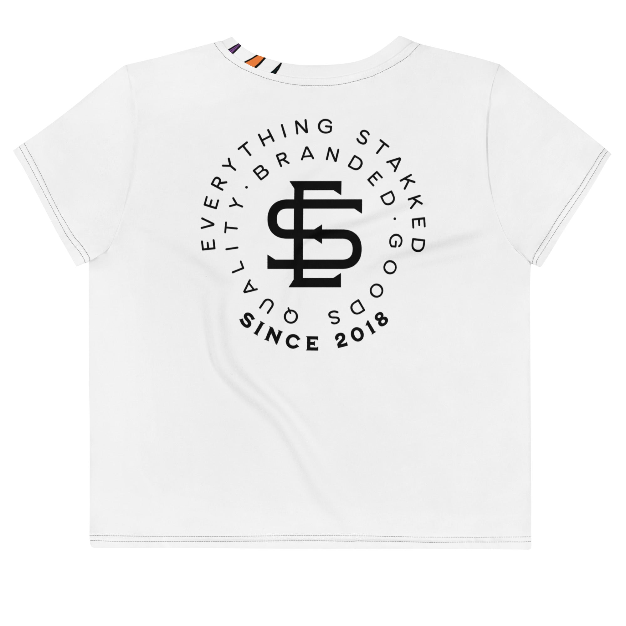 Everything STAKKED All-Over Print Crop Tee